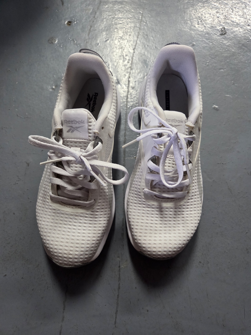 Reebok White Mesh Running Sneakers